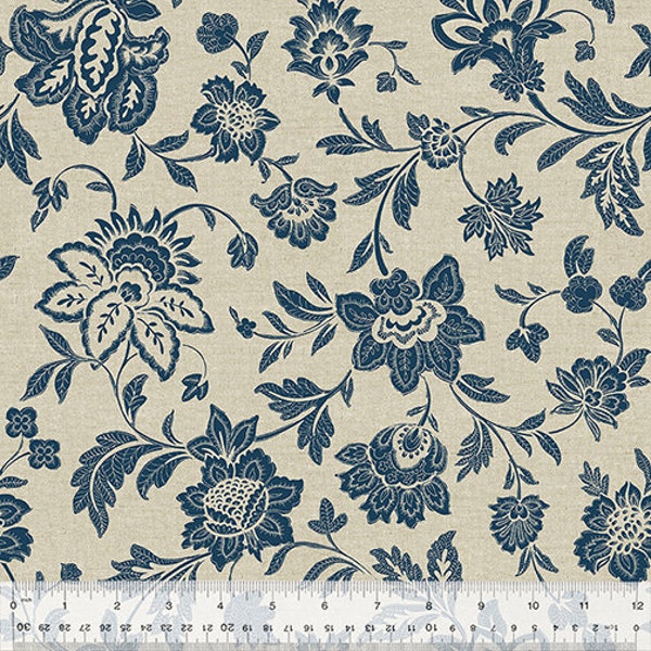 Fairfield Ornamental Garden by Whistler Studios for Windham Fabrics 53540-4 Khaki sold by the 1/2 yd.