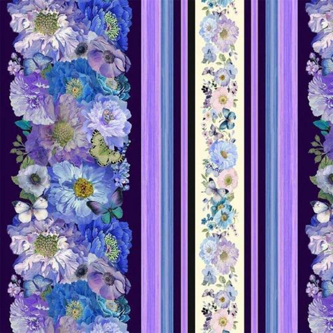 Fleur Butterfly Dreams Border Stripe by Timeless Treasures Cd2904 Sold ...