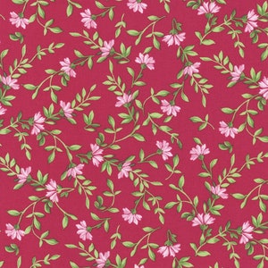 Pretty Sweet de Debbie Beaves para Robert Kaufman 20151-106 Red Blossom se vende por 1/2 yarda.