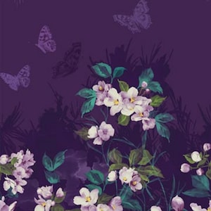 Mystic Garden Panel by Deborah Edwards for Northcott 21061 Purple sold by the panel.