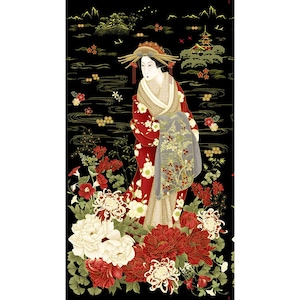 Kyoto Garden Panel by Chong-A Hwang for Timeless Treasures CM1664 23-1/2&quot;X43-1/2&quot;