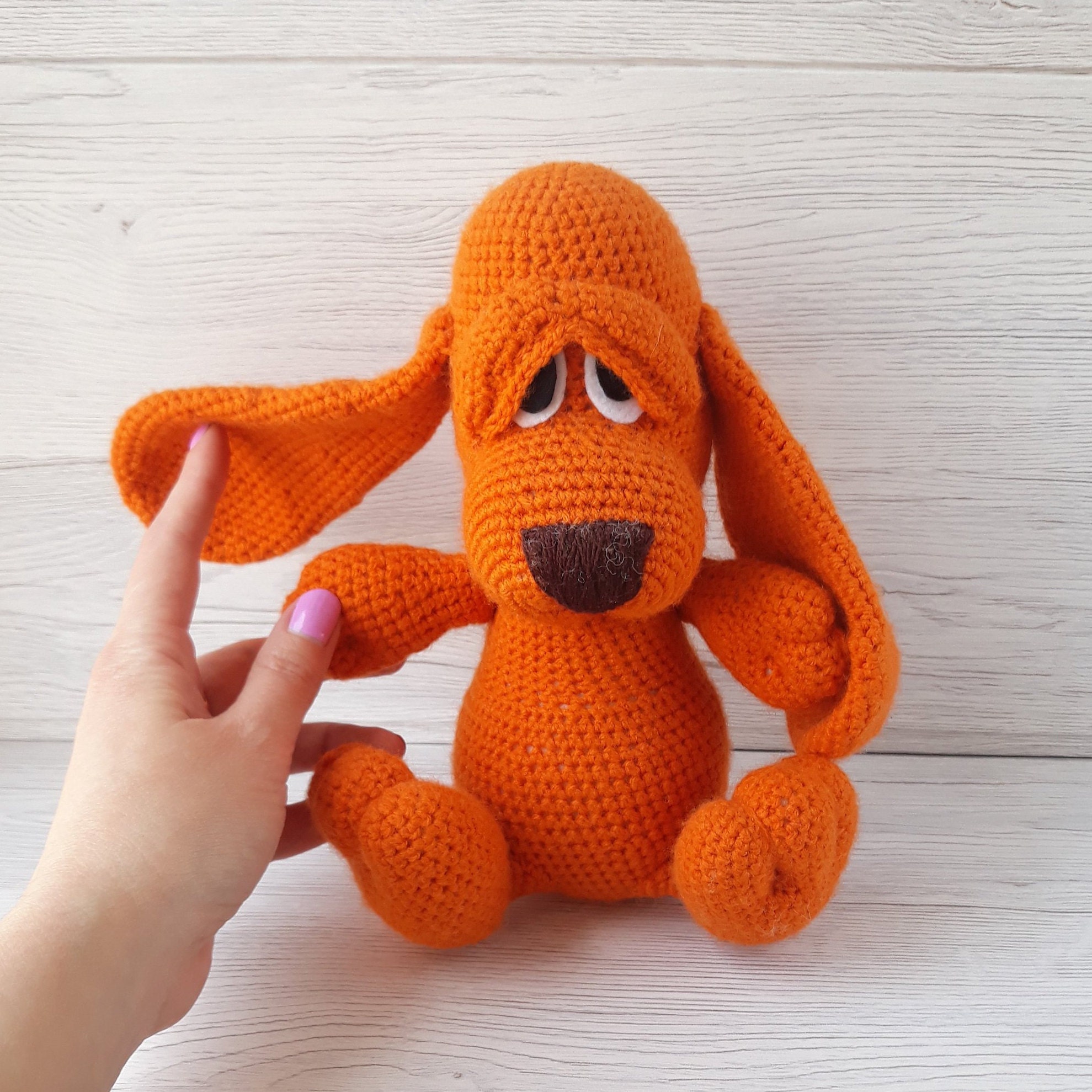 Cute Puppy Toy. A great gift for a child. Orange plush dog Etsy