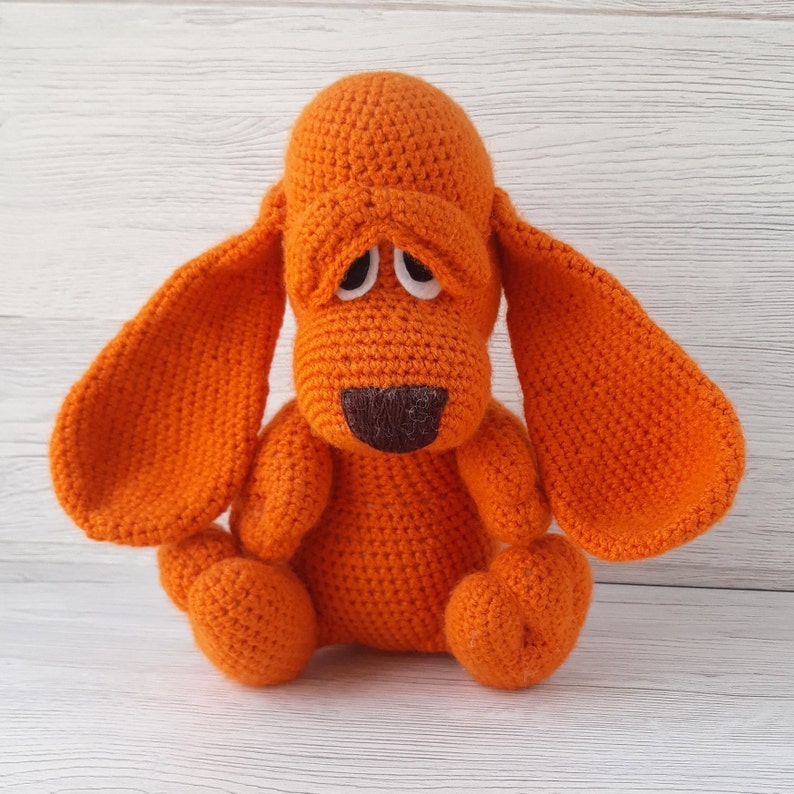 Cute Puppy Toy. A great gift for a child. Orange plush dog Etsy