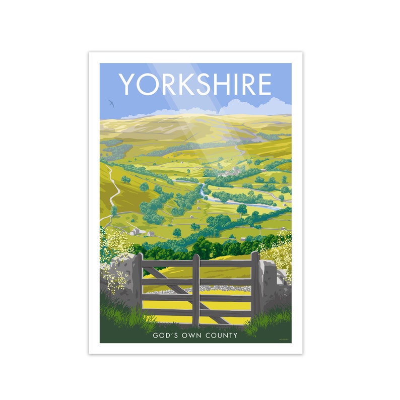 Yorkshire Print Framed Travel Art Vintage Travel Poster City Etsy