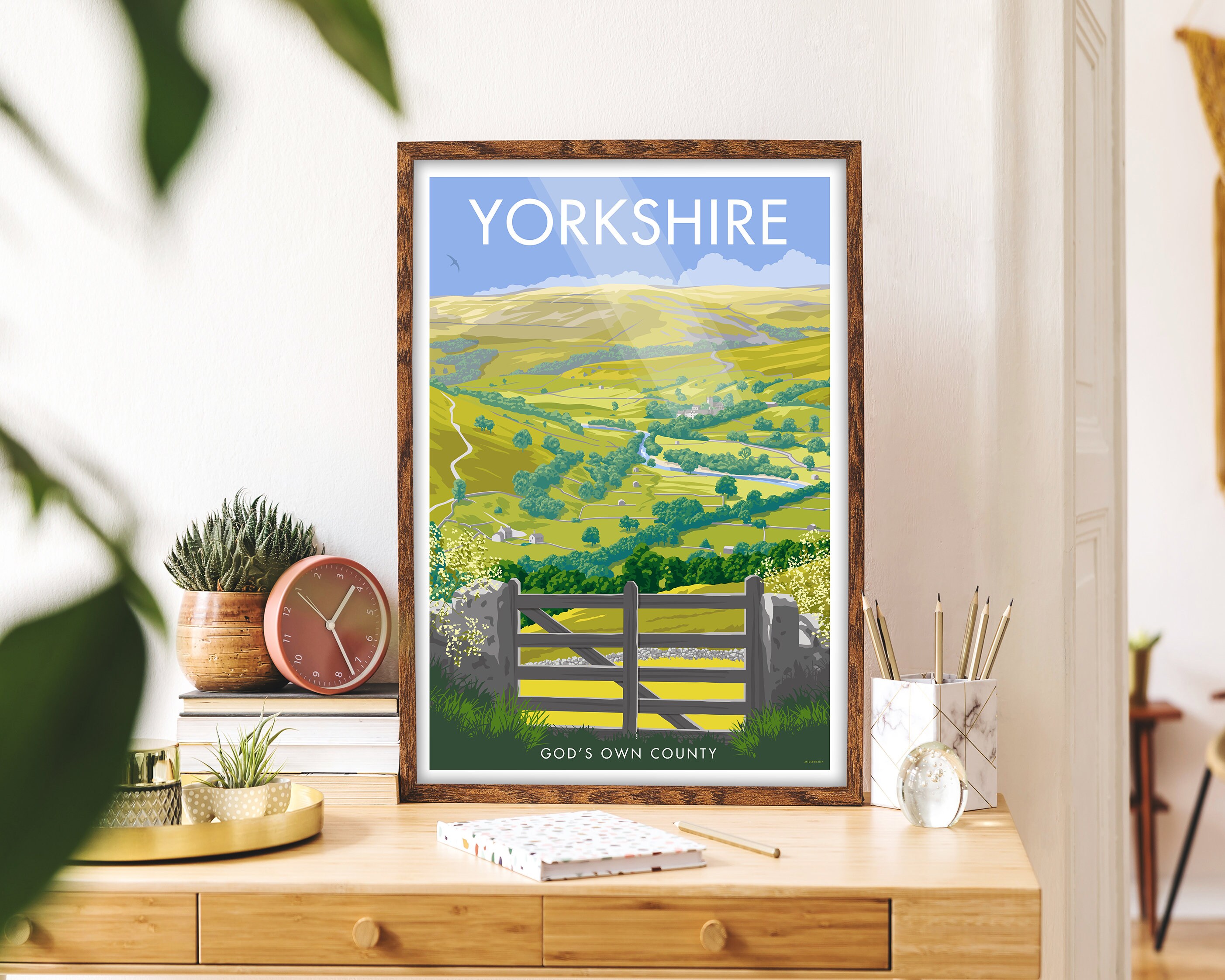 Yorkshire Print Framed Travel Art Vintage Travel Poster City Etsy