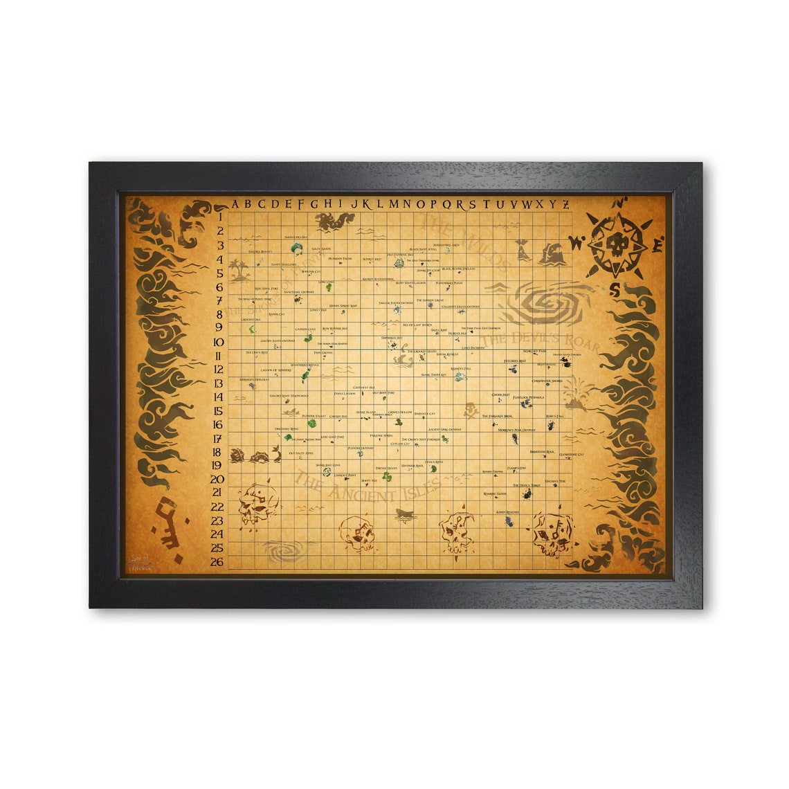 Sea of Thieves Poster Gaming Map Print Framed Gaming Art | Etsy