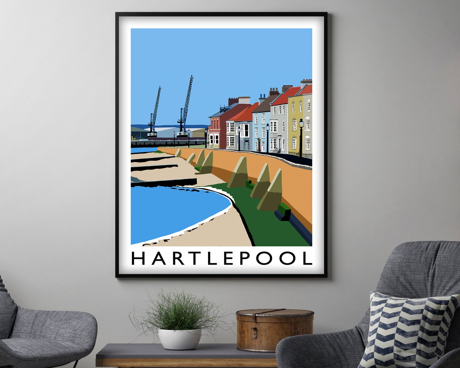Hartlepool Print Travel Poster Travel Decor Housewarming Etsy