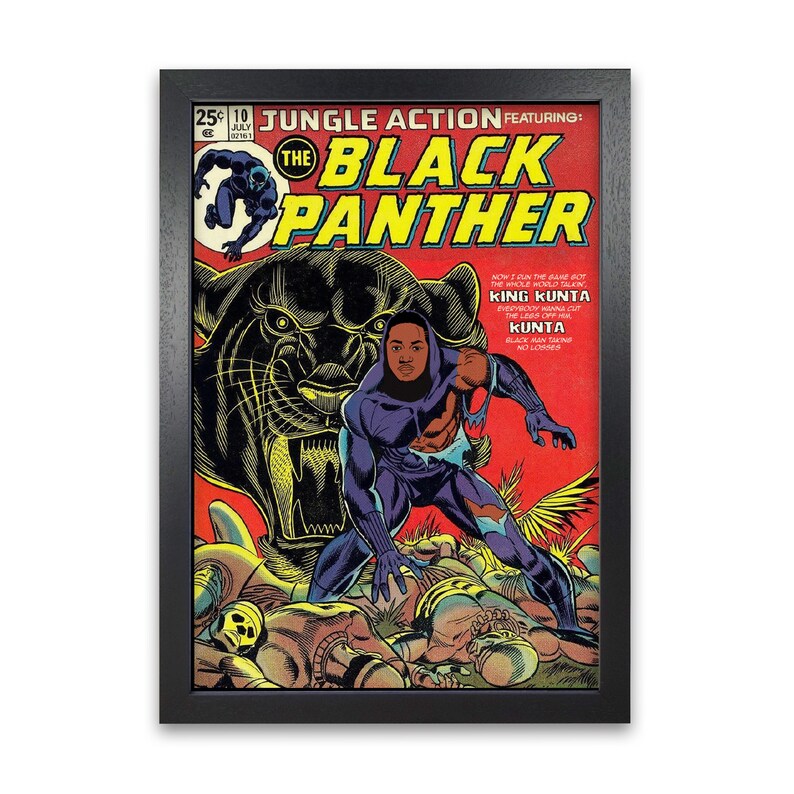 Vintage Style Music Decor Kendrick Lamar Print Black Panther Retro Music Poster Framed Music Print