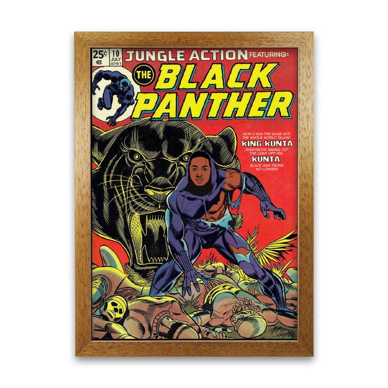 Vintage Style Music Decor Kendrick Lamar Print Black Panther Retro Music Poster Framed Music Print