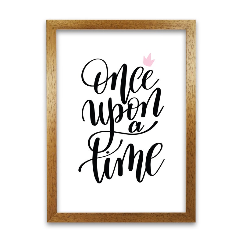 Nursery Wall Art Decor Once Upon A Time Black Typography Print Boho Nursery Decor Neutral Housewarming Gift