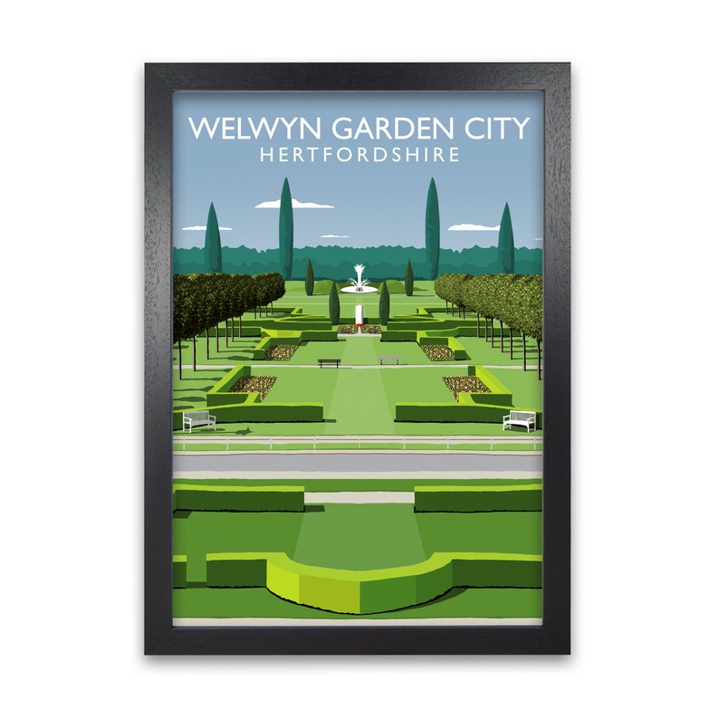Welwyn Garden City Hertfordshire Framed City Art Print City Etsy