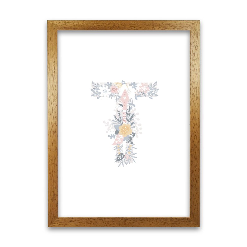 Floral Letters T Print