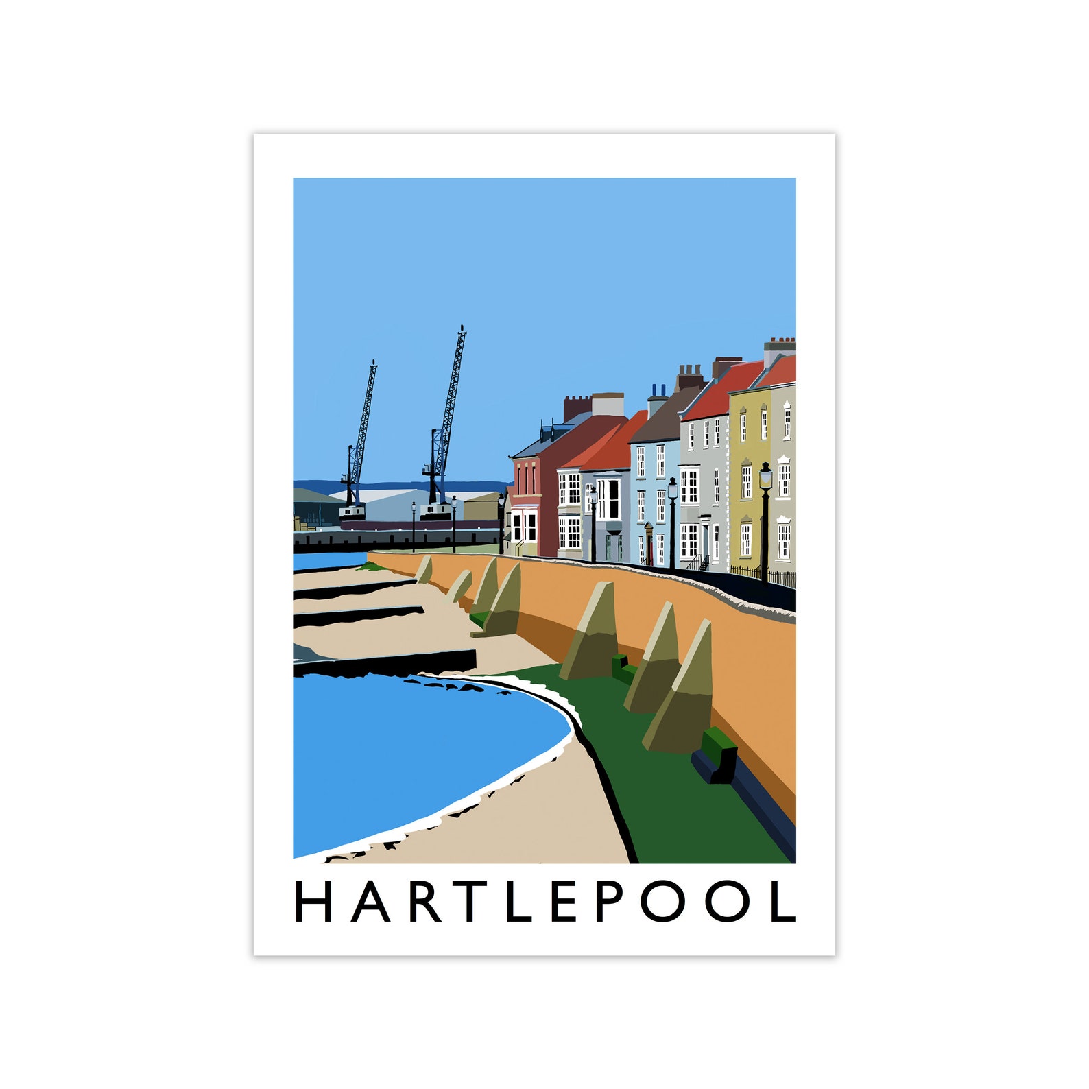 vintage hartlepool travel poster