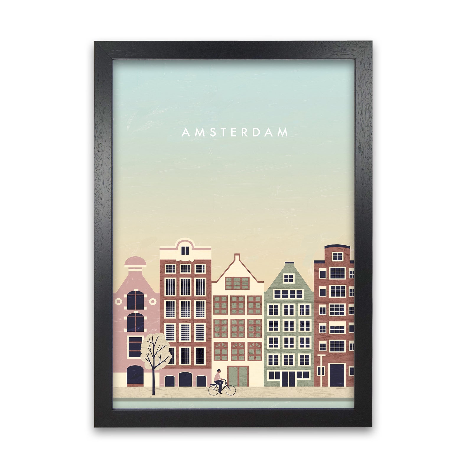 Amsterdam Vintage Travel Poster Framed City Art Cityscape Etsy