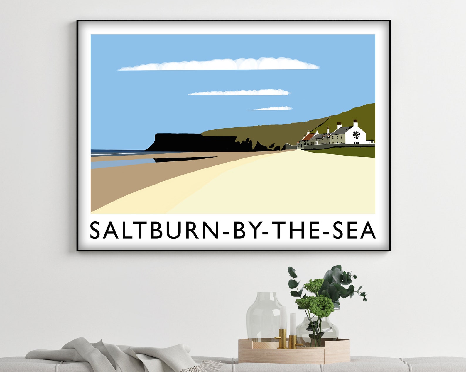 SaltburnbytheSea Print Travel Poster Travel Decor Etsy