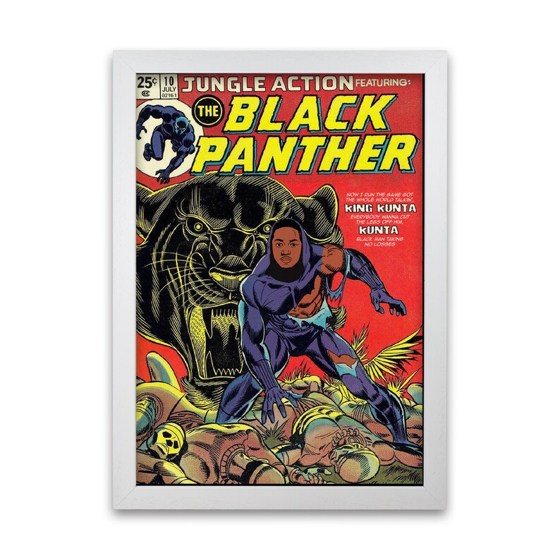 Vintage Style Music Decor Kendrick Lamar Print Black Panther Retro Music Poster Framed Music Print