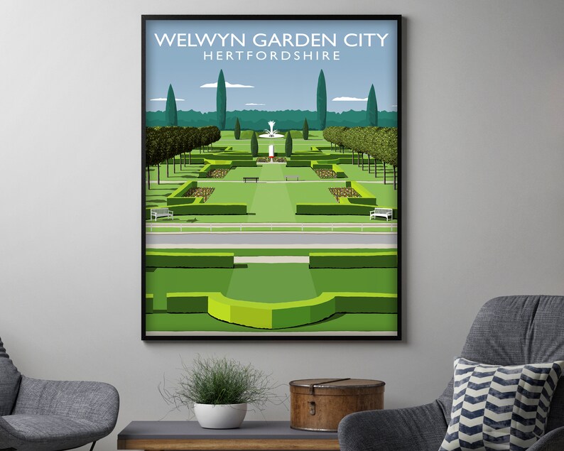 Welwyn Garden City Hertfordshire Framed City Art Print City Etsy