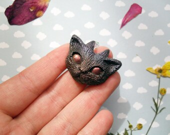 Blue orange gradient mini faun resin kitty cat ring
