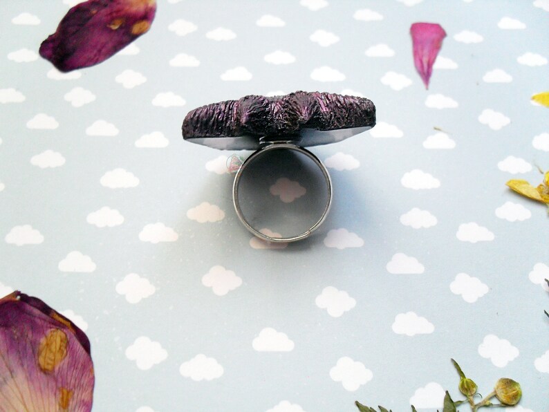 Blue orange gradient mini faun resin kitty cat ring