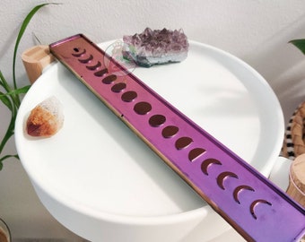 Duochrome moon phase resin incense holder