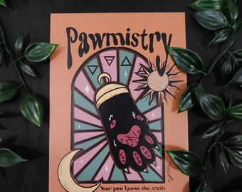 Pawmistry Astrology Palmistry Cat Paw Print Style Postcard Print