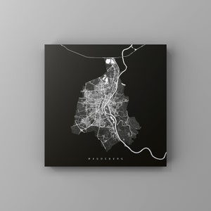 Magdeburg, Metallschild | Stadtplan | Wanddeko Metall | Wandbild Stadt | personalisierbare Stadtkarte | Dekoration Zuhause | vmaps