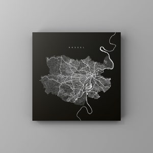 Kassel, Metallschild | Stadtplan | Wanddeko Metall | Wandbild Stadt | personalisierbare Stadtkarte | Dekoration Zuhause | vmaps