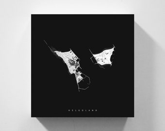 Metal sign Helgoland, map in a minimalist design, printed on real metal, decoration for home & office, maritime North Sea decoration by vmaps