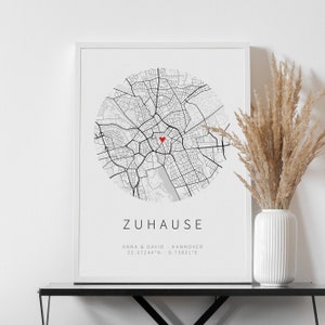 Regalo per costruttore o costruttore | Regalo di inaugurazione della casa | Cerimonia di completamento dei regali | Poster minimalista con mappa della città con coordinate |  vmaps