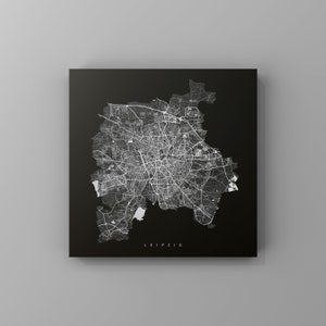 Leipzig, Metallschild | Stadtplan | Wanddeko Metall | Wandbild Stadt | personalisierbare Stadtkarte | Dekoration Zuhause | vmaps