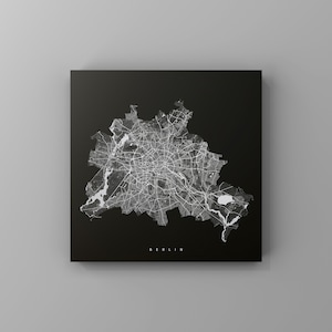 Berlin, Metallschild | Stadtplan | Wanddeko Metall | Wandbild Stadt | personalisierbare Stadtkarte | Dekoration Zuhause | vmaps
