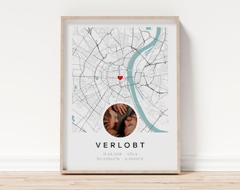 Engagement gift | Personalized poster | Wedding gifts for couples | Fiancée/Fiancé | Proposal card | Anniversary | Photo gift