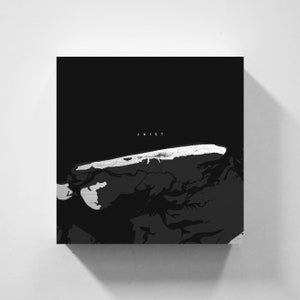 Metallschild Juist, Karte im minimalistischen Design, Druck auf echtem Metall, Deko für Zuhause & Büro, maritime Nordsee-Deko von vmaps