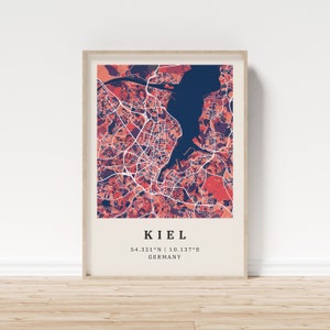 chiglia | Poster Mappa della città | Mappa della città moderna con motivo a mosaico | Poster con coordinate per la casa | Murale | decorazione murale | casa di campagna