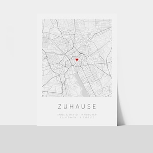 Einzugsgeschenk Minimalistisches Lineart-Stadtplan-Poster Personalisiertes Poster Geschenk Bauherr Bauherrin vmaps Bild 5