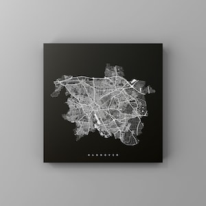 Hannover, Metallschild | Stadtplan | Wanddeko Metall | Wandbild Stadt | personalisierbare Stadtkarte | Dekoration Zuhause | vmaps