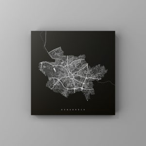 Osnabrück, Metallschild | Stadtplan | Wanddeko Metall | Wandbild Stadt | personalisierbare Stadtkarte | Dekoration Zuhause | vmaps