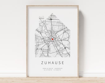 Moving gift | Gift for neighbors, landlords, tenants | WG gift | Coordinates image | Poster entrance area, hallway | Lineart | vmaps