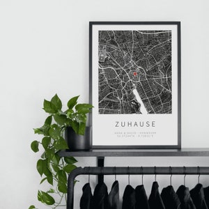 Einzugsgeschenk Minimalistisches Lineart-Stadtplan-Poster Personalisiertes Poster Geschenk Bauherr Bauherrin vmaps Bild 6