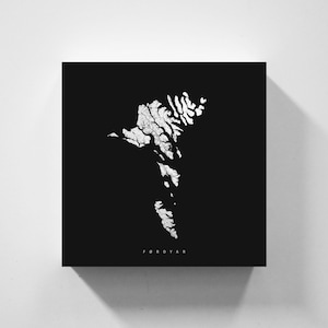Metallschild Färöer, Karte im minimalistischen Design, Druck auf echtem Metall, Deko für Zuhause & Büro, maritime Deko von vmaps