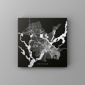 Potsdam, Metallschild | Stadtplan | Wanddeko Metall | Wandbild Stadt | personalisierbare Stadtkarte | Dekoration Zuhause | vmaps