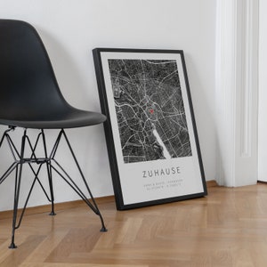 Einzugsgeschenk Minimalistisches Lineart-Stadtplan-Poster Personalisiertes Poster Geschenk Bauherr Bauherrin vmaps Bild 7