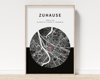 Housewarming gift | Personalized poster as a housewarming present | For the new apartment, for building a house, as a welcome gift | vmaps