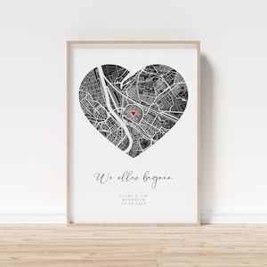 Dove tutto ebbe inizio. Poster personalizzato con il tuo luogo di incontro | Primo incontro, primo appuntamento, San Valentino, regalo di anniversario.