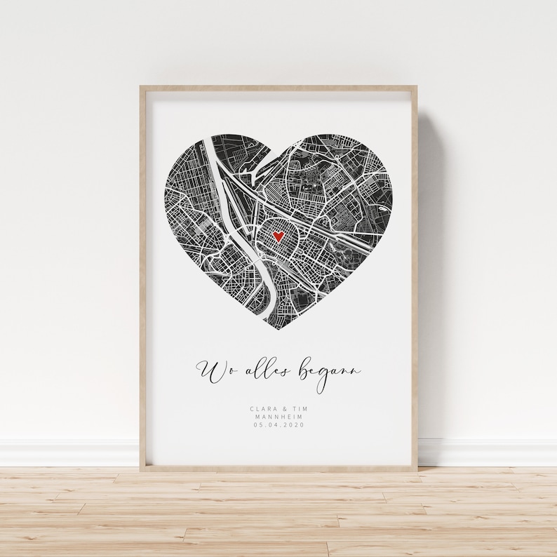 Wo alles begann. Personalisiertes Poster mit individuellem Etsy.de