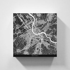 Basel, Metallschild | Stadtplan | Wanddeko Metall | Wandbild Stadt | personalisierbare Stadtkarte | Dekoration Zuhause | vmaps