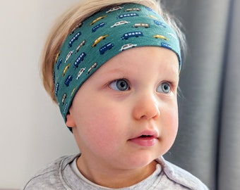 Unisex Organic Cotton (GOTS certified) children's headband | CAR PRINT | Children's headband, Toddler Headband, Baby Headband