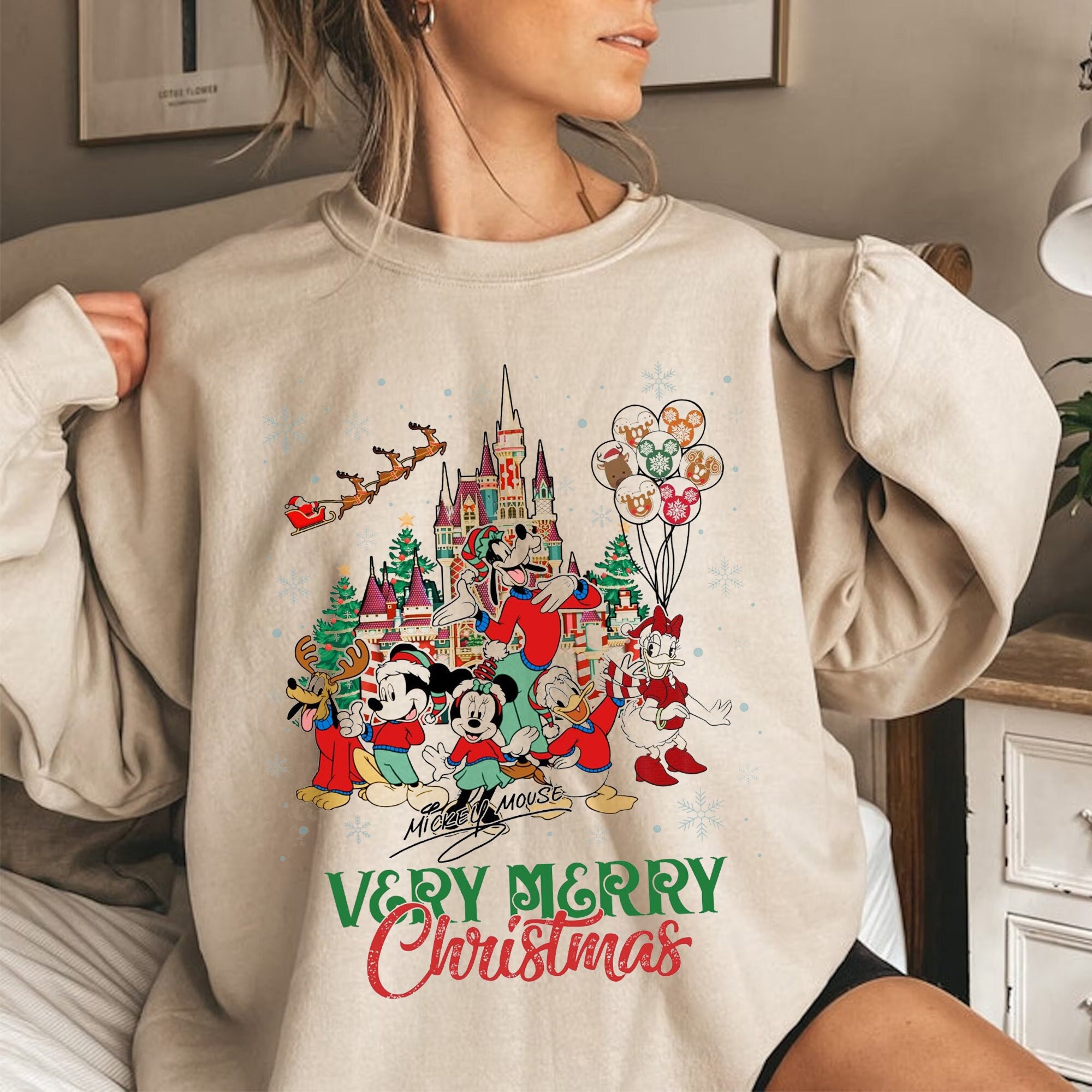 Mickey'S Very Merry Christmacs Party Shirt, Disneuy Christmags Shirt, Disneylanxd Christma1S Shirt, Mickey And Friends Christmafs Shirt Theteetrend Fashion