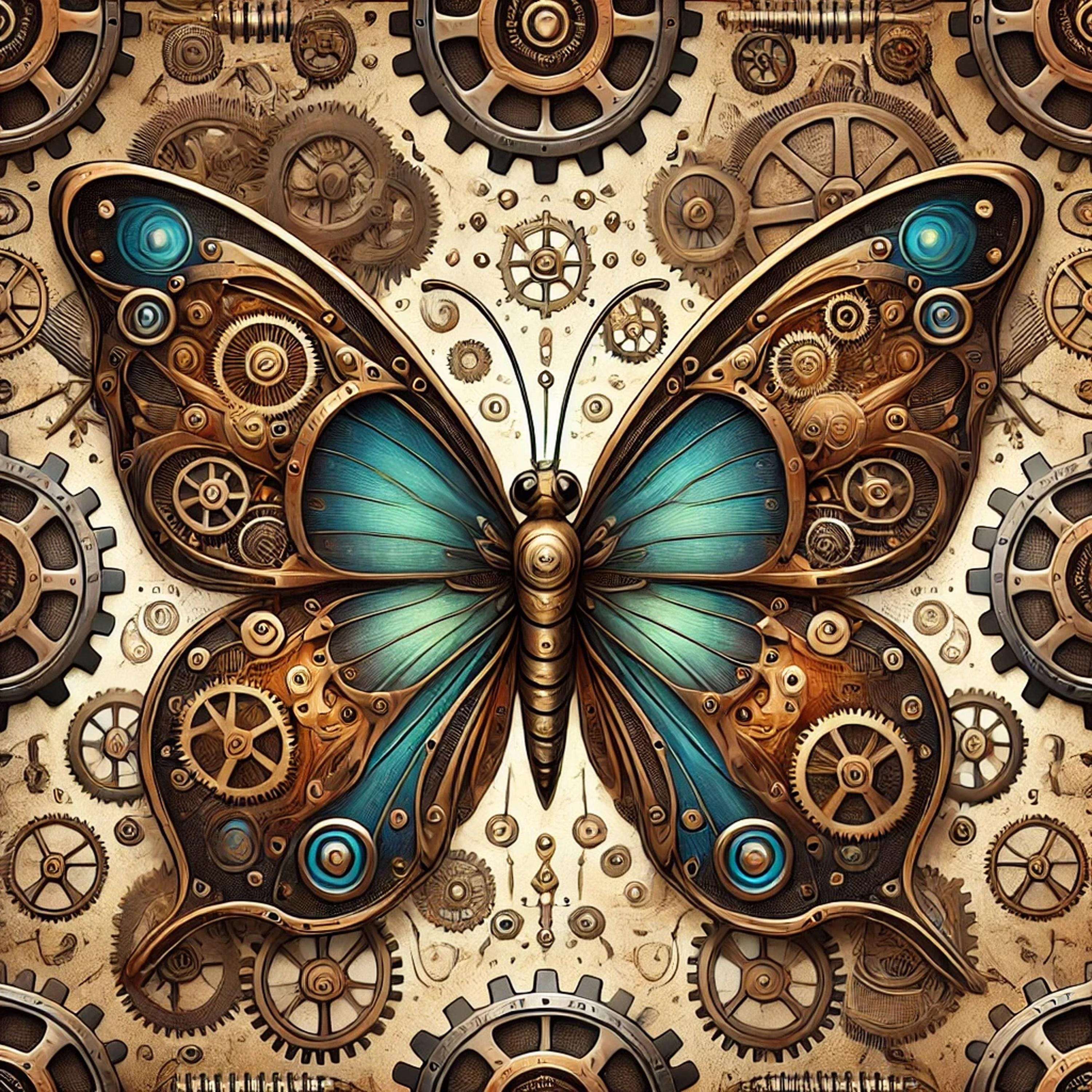 Steamless Patterns 36 Steampunk Seamless Patterns: Brass Gears, Dragons, Robots (12