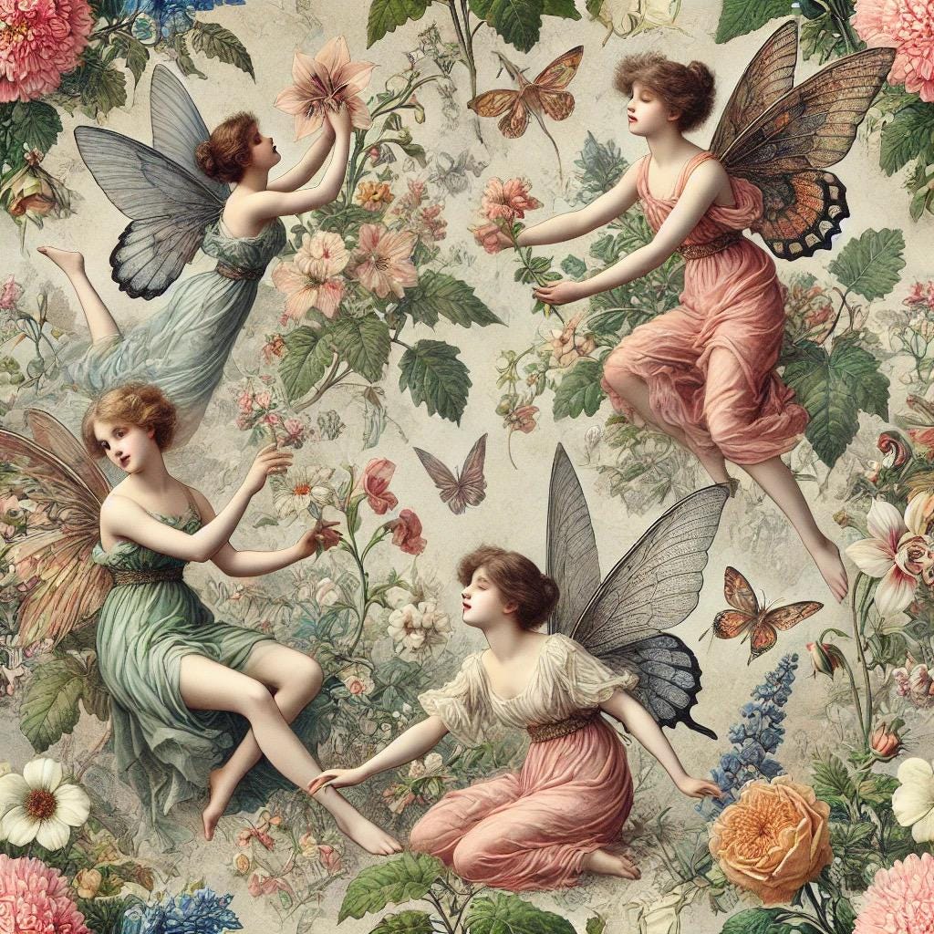 Fairies Seamless Pattern Pack: Enchanted Forest Designs (digital ...